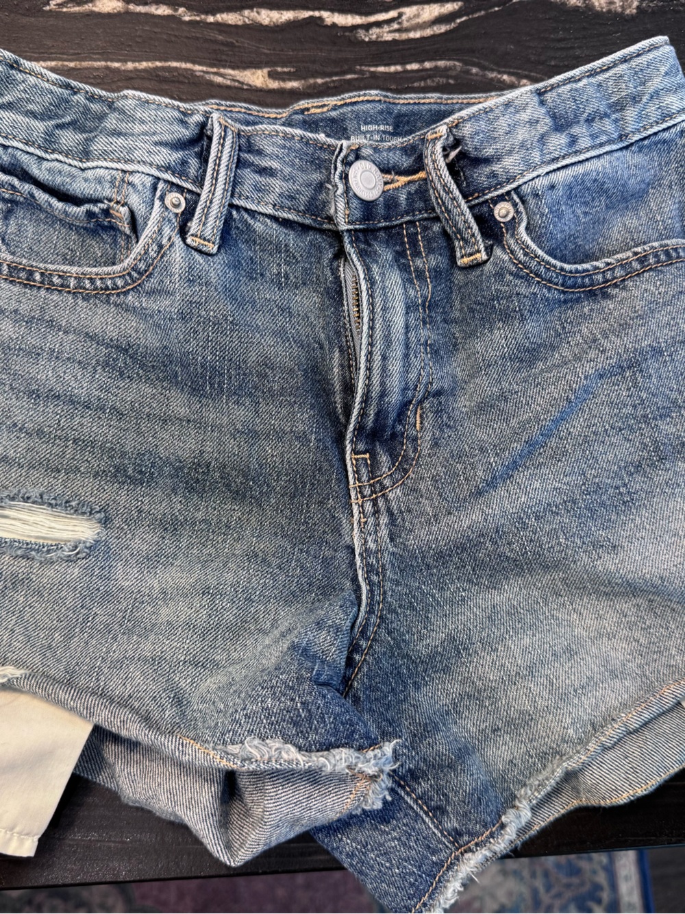 Old Navy Medium Blue High-Rise Denim Shorts
